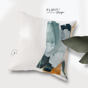 Abstract Cushion  | Expressionist Watercolor + Line Art | Reversible Throw Pillow