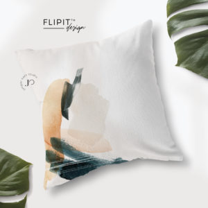Abstract Throw Pillow | Expressionist Watercolor Art | Reversible Cushion