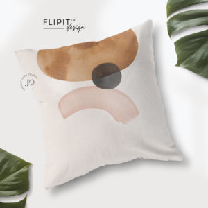 Mid Century Cushion | Abstract Circles Throw Pillow | Reversible Cushion