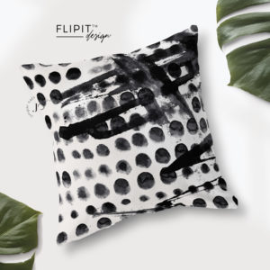 Abstract Japandi Style Throw Pillow | Franz Kline Inspired | Reversible Cushion