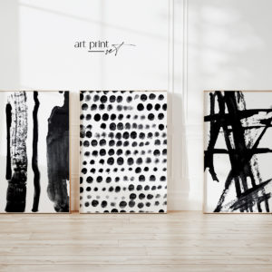 Franz Kline Inspired | Wall Art Set | Abstract Painter Strokes Posters | Art Print | Black + White